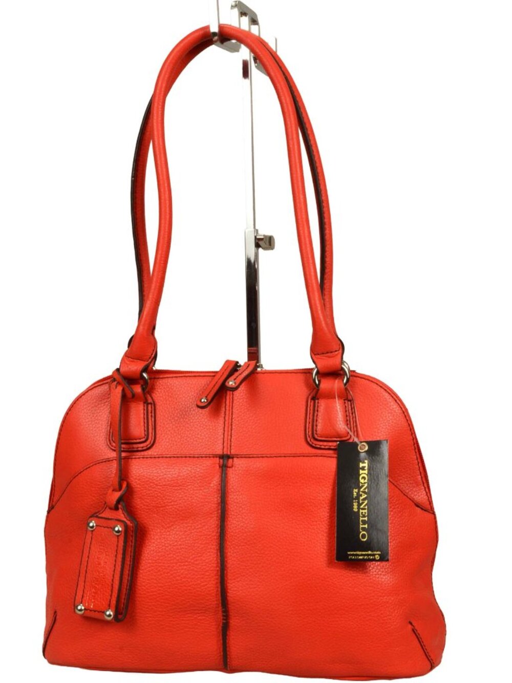 Pretty Reddish Pebbled Leather Tignanello NWT! - Picture 1 of 9